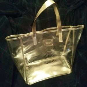 Game Day!!! Michael Kors Gold Satchel Clear Bag